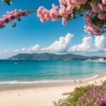 une illustration inspirante qui capture l'essence du bonheur. L'image doit représenter une scène ensoleillée d'un paysage naturel, comme un champ de fleurs colorées ou un lever de soleil sur une plage. Au centre de l'image, inclure une citation inspirante sur le bonheur, telle que : « Le bonheur est une direction, pas une place. » – Sydney J. Harris. L'ambiance de l'image doit être chaleureuse et optimiste, évoquant des sentiments de joie, de paix intérieure et de gratitude. Les couleurs doivent être vives et engageantes, invitant le spectateur à réfléchir à ce qui apporte le bonheur dans sa propre vie.